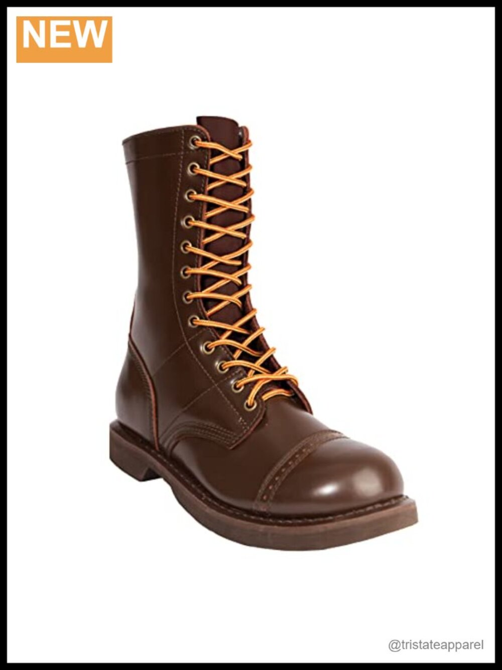 Leather Jump Boots 10 Inch Steel Shank Military Tactical 12-Eyelet